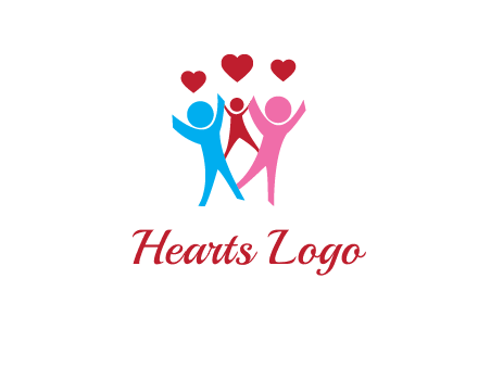 happy family with love symbol