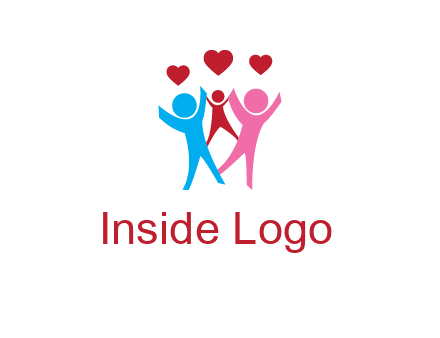 happy family with love symbol