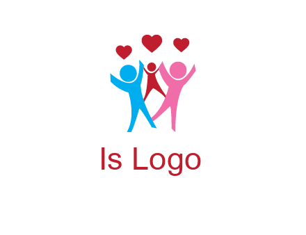 happy family with love symbol