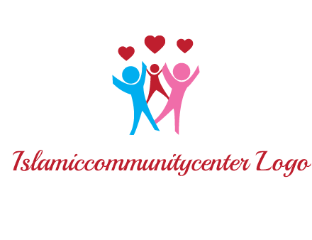 happy family with love symbol