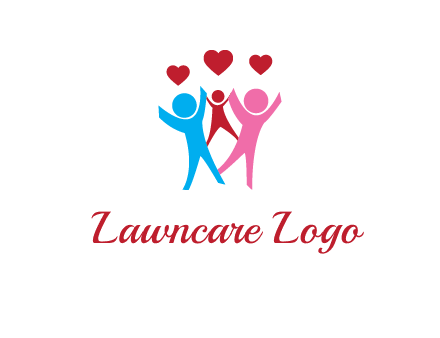 happy family with love symbol