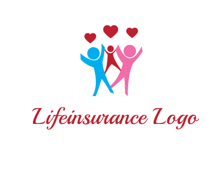 happy family with love symbol