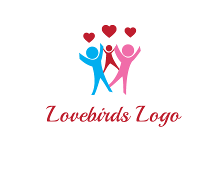 happy family with love symbol
