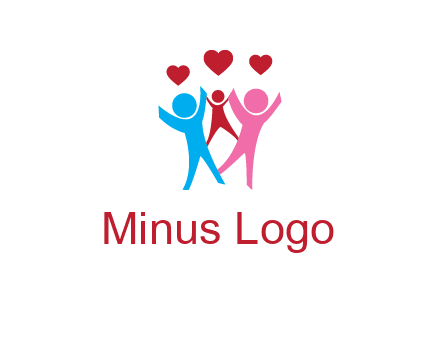 happy family with love symbol