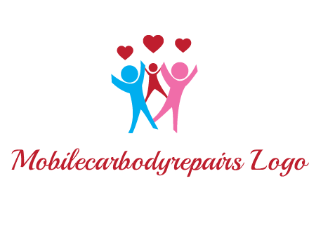 happy family with love symbol