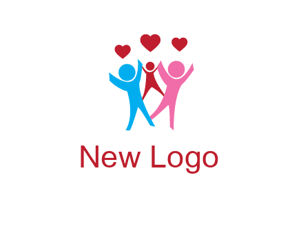 happy family with love symbol