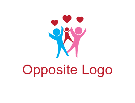 happy family with love symbol