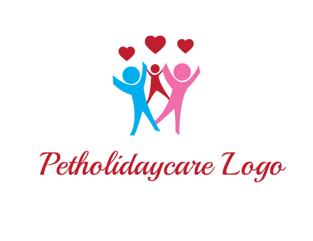 happy family with love symbol