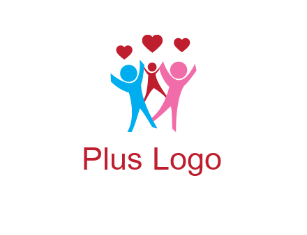 happy family with love symbol