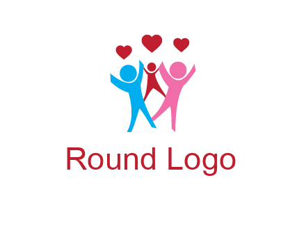 happy family with love symbol