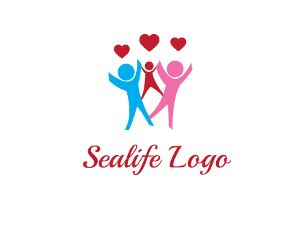 happy family with love symbol