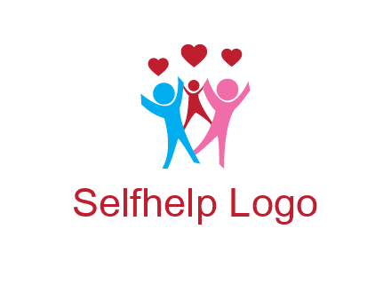happy family with love symbol