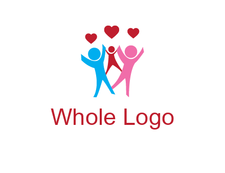 happy family with love symbol