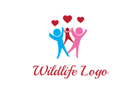 happy family with love symbol