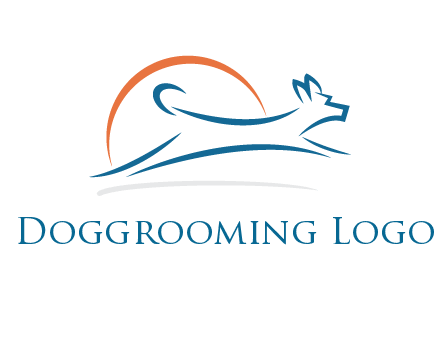 abstract swoosh forming dog