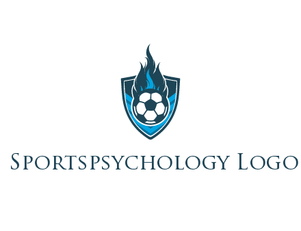 football on fire in shield