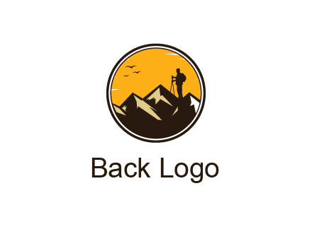 hiker on mountain in circle