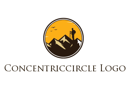 hiker on mountain in circle