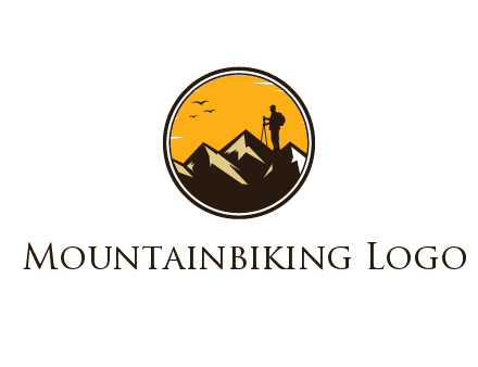 hiker on mountain in circle