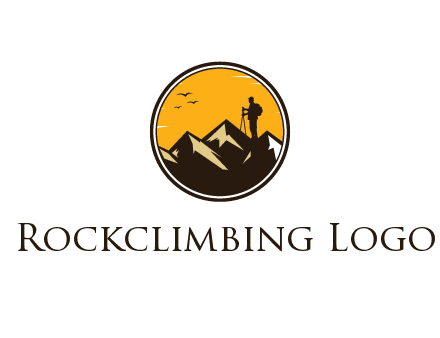 hiker on mountain in circle