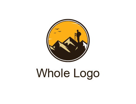 hiker on mountain in circle