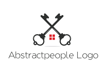 two keys forming negative spacing house