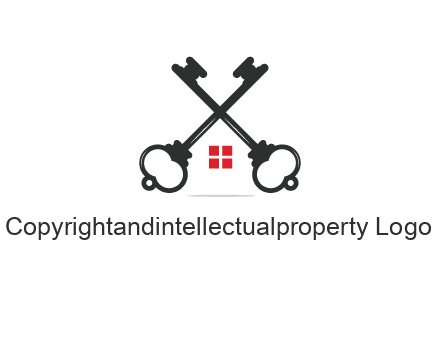two keys forming negative spacing house