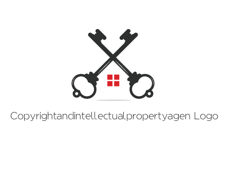 two keys forming negative spacing house