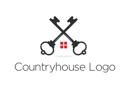 two keys forming negative spacing house