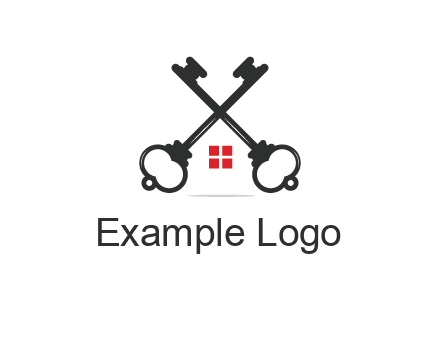 two keys forming negative spacing house