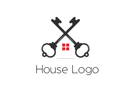 two keys forming negative spacing house