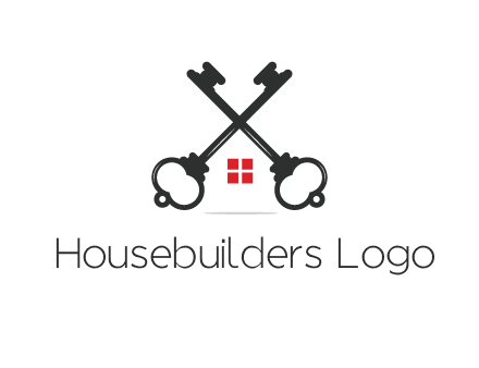 two keys forming negative spacing house