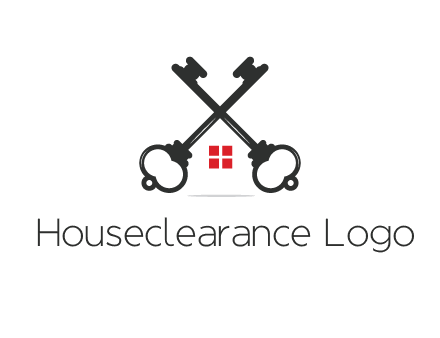 two keys forming negative spacing house