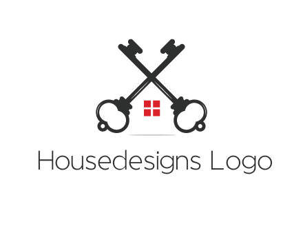 two keys forming negative spacing house