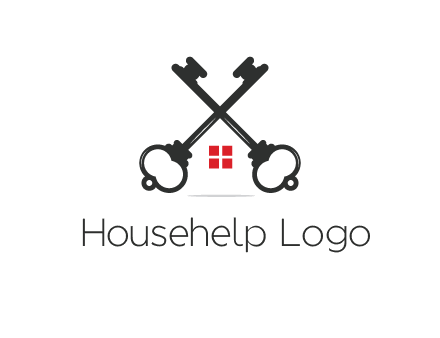 two keys forming negative spacing house