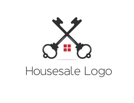 two keys forming negative spacing house