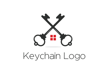 two keys forming negative spacing house