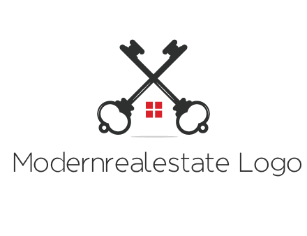 two keys forming negative spacing house