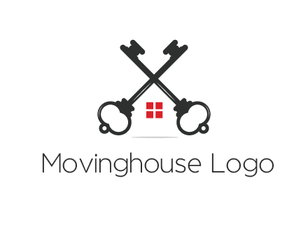 two keys forming negative spacing house