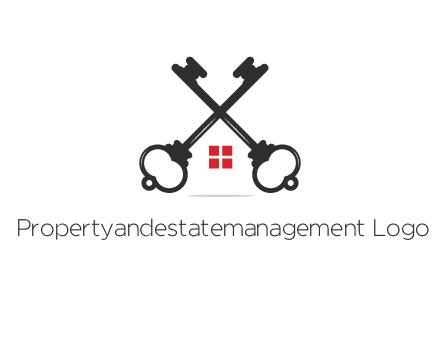 two keys forming negative spacing house