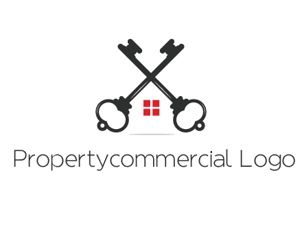 two keys forming negative spacing house