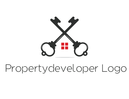 two keys forming negative spacing house