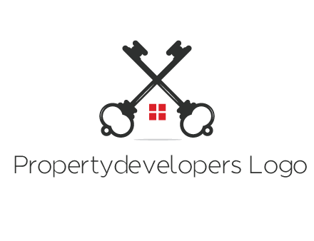 two keys forming negative spacing house
