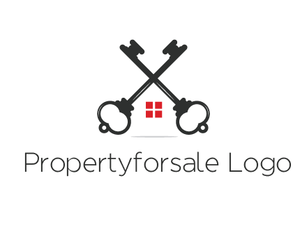 two keys forming negative spacing house