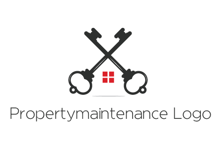 two keys forming negative spacing house