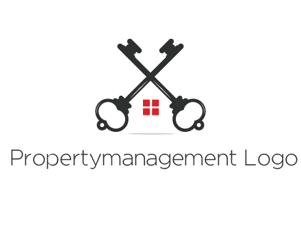 two keys forming negative spacing house