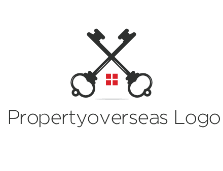 two keys forming negative spacing house