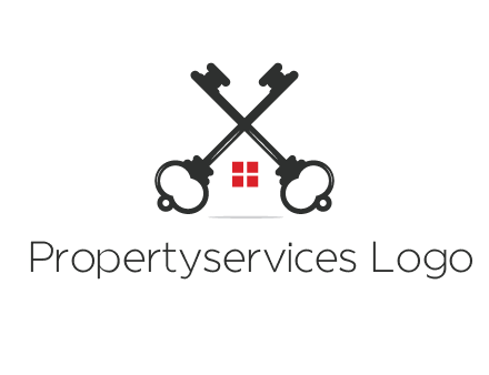 two keys forming negative spacing house