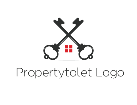 two keys forming negative spacing house