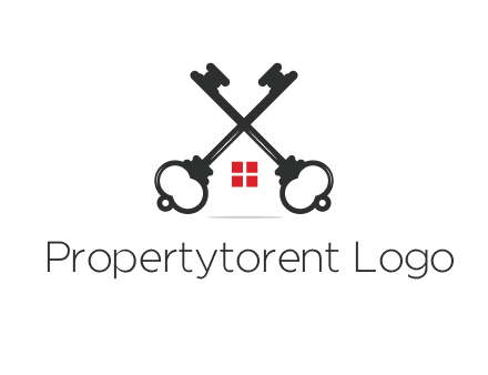 two keys forming negative spacing house